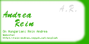 andrea rein business card